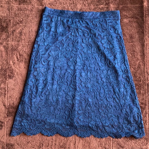 Olivia Blu Dresses & Skirts - OLIVIA BLU | Navy Blue Lace A-Line Skirt